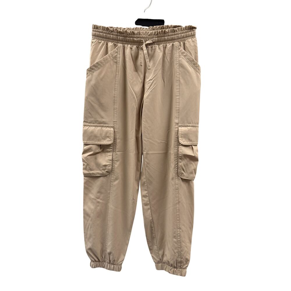 Old Navy Girls Stretch Tech Tan Cargo Lightweight Joggers Pants Size M 10